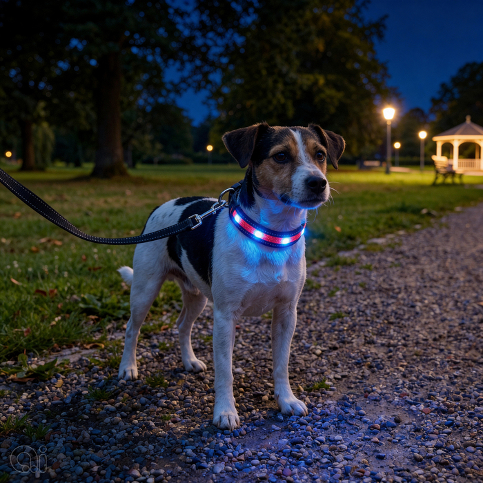LED-halsband t/hund 45-47 cm Petzone